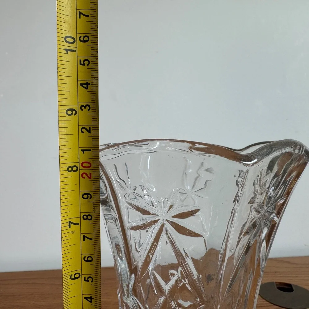 Anchor Hocking Glass Starburst Etched Vase Decorative Table Centerpiece Decor‎